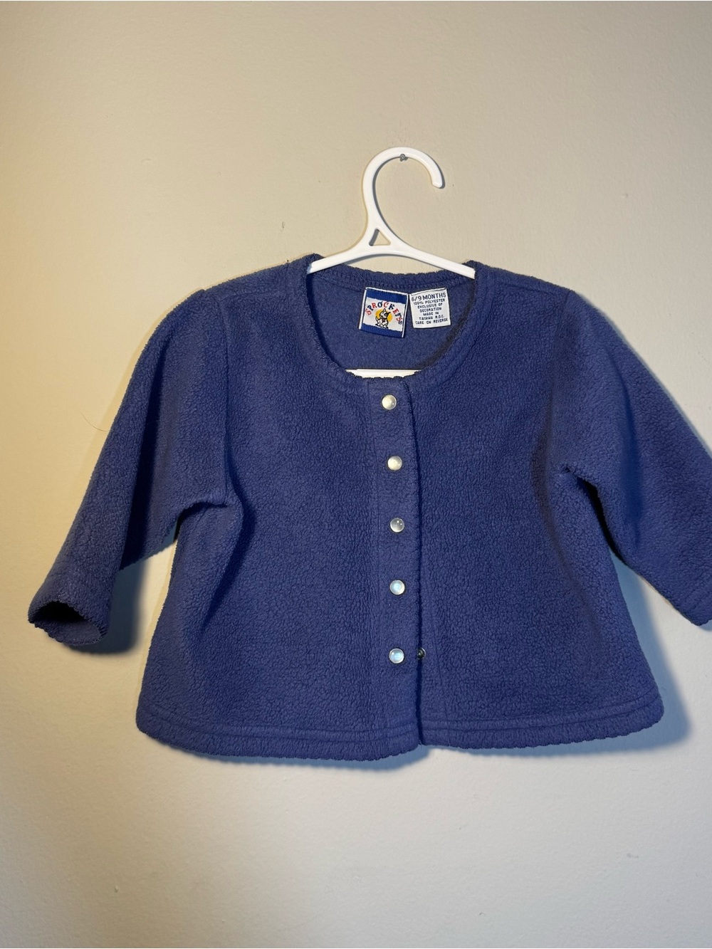 Purple button fleece cardigan